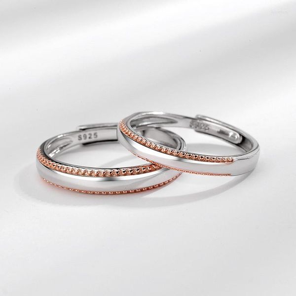 Cluster Rings Concept S925 Sterling Silber Valentinstagsgeschenk Paarring Ein Paar originelle, schlichte Männer und Frauen