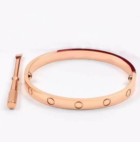 Bracciale d'oro in oro rosa d'argento per le vacanze Love femminile femminile femminile Designer Designer Designer Designer Hot Titanium Bracciale Coppia di gioielli Watch Band Etichetta16-21