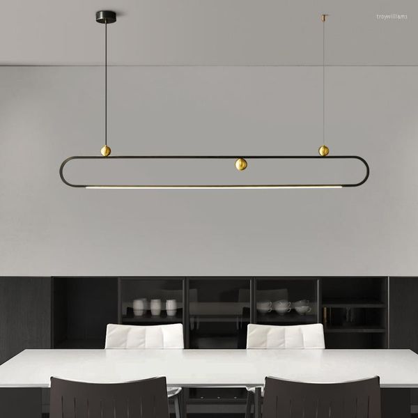 Lampade a sospensione Postmodern Minimalist Creative Restaurant Long Stripda LEDELIER BAGGI SOGGIORO DEA PRENING TABELLA ALLUNE