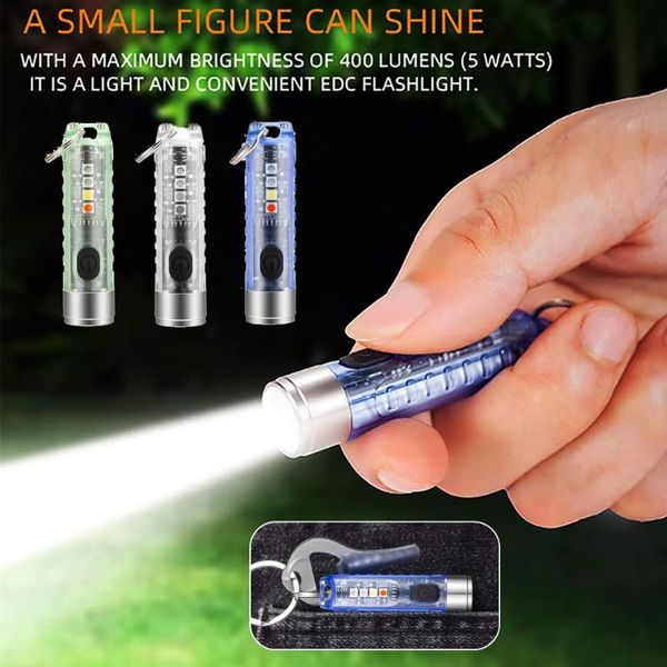 Taschenlampen Taschenlampen Kleine leistungsstarke Mini-Schlüsselanhänger LED Taktische tragbare helle Stiftfackel IP65 Wasserdichte Multifunktion für Emerge