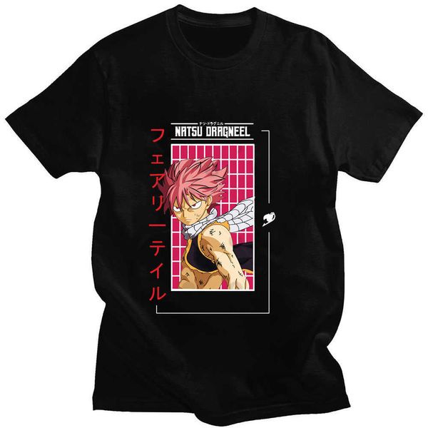 Herren T-Shirts Anime Fairy Tail Natsu Dragneel Harajuku Beliebte Comic Print Sommer Kurzarm Baumwolle Lose Lässige Sport Mann T-Shirt Trend L230222