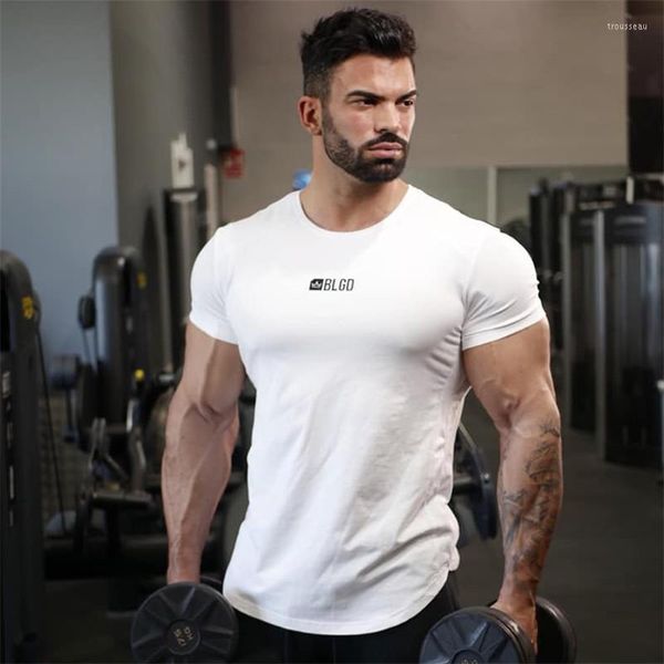 Herren T-Shirts 2023 Männer enge T-Shirt-Baumwollkleidung Fitness