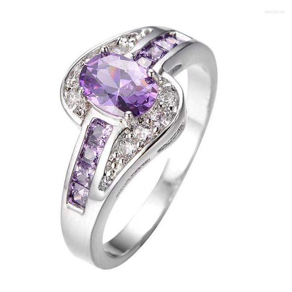 Anéis de casamento lindos lindos anel de moda Party White Gold Color Silver Legal Mulheres Crystal Lady Jóias
