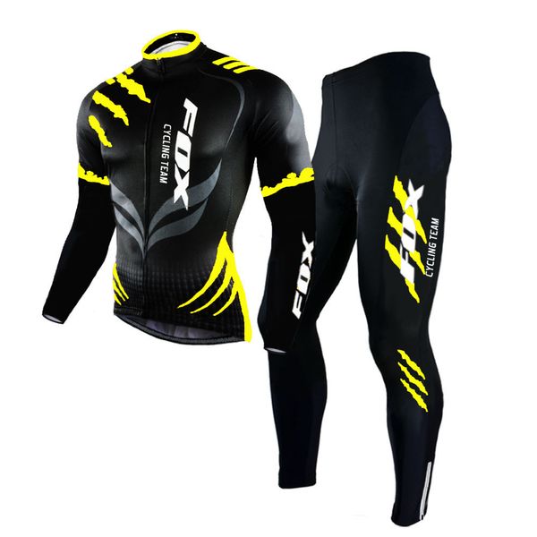 Maglia da ciclismo Set Team Man Sport Bicicletta Autunno Abbigliamento Mtb Manica lunga Triathlon Pantaloni da mountain bike Set 230222