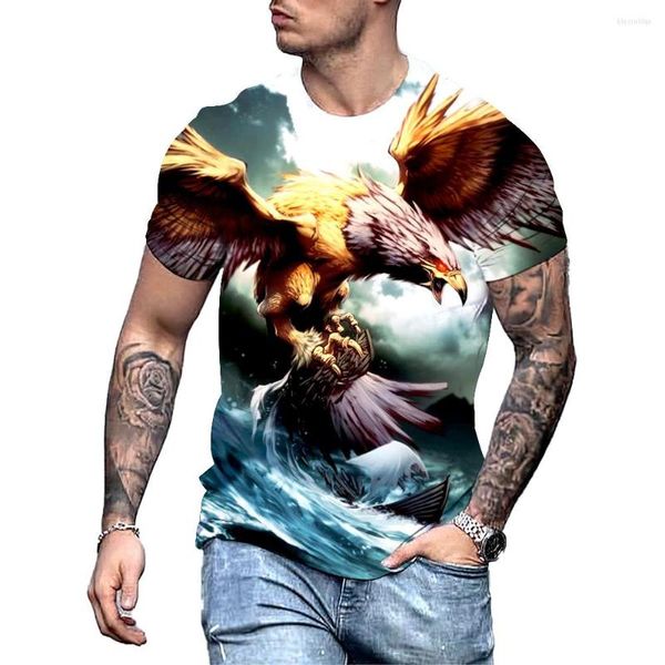 T-shirt da uomo 2023 Camicia da uomo 3d Harajuku Abbigliamento Estate Grafica animale Top 5xl Casual Street Tee da uomo O Collo Maglietta allentata oversize