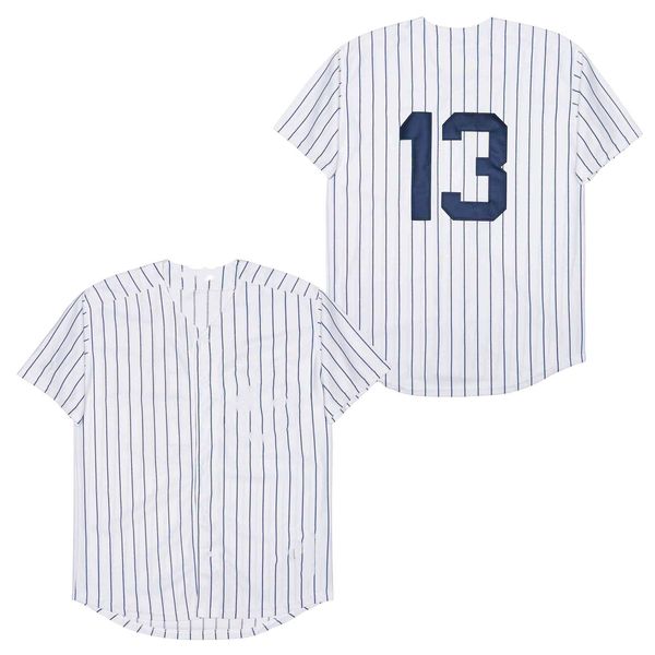 New York 13 Alex Rodriguez Jersey White Stripe Color Pensionato Uomo Taglia S-XXXL Maglie da baseball cucite