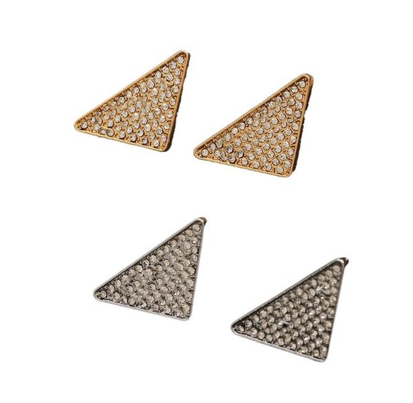Серьги для стадий простоты с полными бриллиантами мода для мужчины Женщина перевернутая треугольник