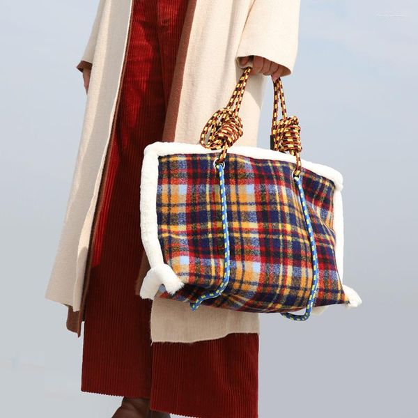 Bolsas de noite bolsa vintage woman gul zipper decoração saco de ombro mulheres tricô de alta qualidade pano de lã Crossbody tecelagem