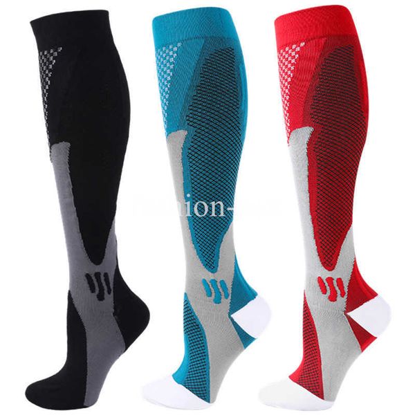 Meias de compressão de meias de 5pc, meias esportivas de futebol meias de futebol anti -fadiga homens mulheres varizes veias de compressão meias de ciclismo Z0221