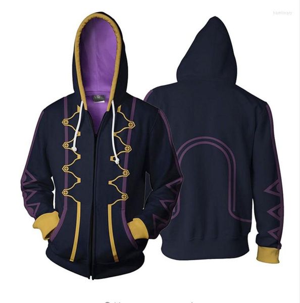 Felpe con cappuccio da uomo Gioco Fire Emblem Robin Felpa con cappuccio Stampa 3D Giacca con cappuccio Streetwear Felpa casual unisex Drop con cerniera