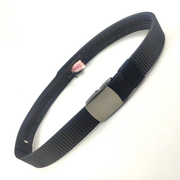 Cinture Cintura per soldi nascosta con fibbia in lega da 38 mm Donna Outdoor Tempo libero Moda Sport Viaggi Sicurezza Portafoglio in tela invisibile Nylon