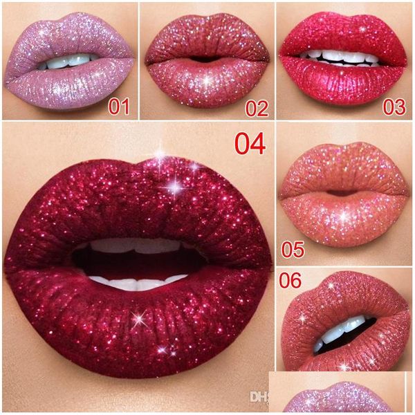 Lucidalabbra Cmaadu 6 Colori Lucido Impermeabile Luccichio Liquido Tinta Rossetto Lunga Durata Donna Y Nudo Rosa Rosso Glitter Trucco Goccia Delive Dhztk