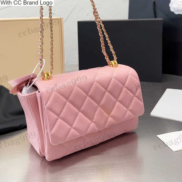 CC Cross Body 22K Mini Caviar Organ Wallets Flap Quilted Bags Vintage Metal Hardware Chain Shoulder Crossbody Coins Purse Matelasse Women Luxury Card Holder Han