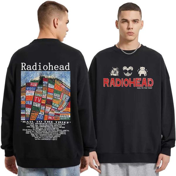 Men's Hoodies Sweatshirts Radiohead Vintage Print Couples Sweatshirt Hoodie Hip Hop Rock Band Hail To The Thief Music Album Fleece Streetwear Tracksuit L230222