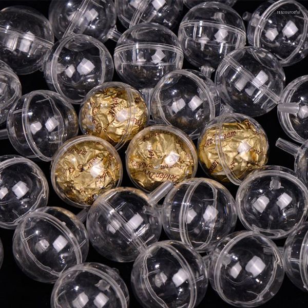 Embrulho de presente 50pcs Clear Chocolate Box Trufflel Flower Flower Candy Bouquet Ball Solder Case Decoração de festa do dia dos namorados