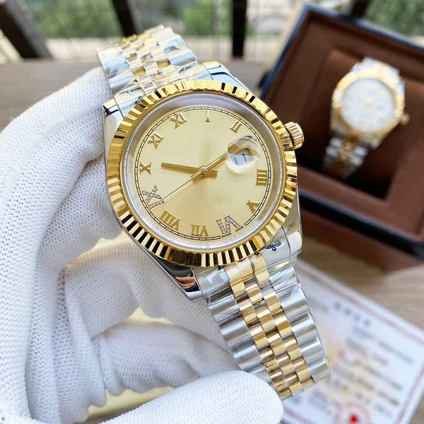 Mens Watch 31/36/41/mm Gold Dial Paar Uhr Uhr Automatische mechanische Bewegung Edelstahlriemen Armbanduhr Casual Business Geschenke Montre de Luxe