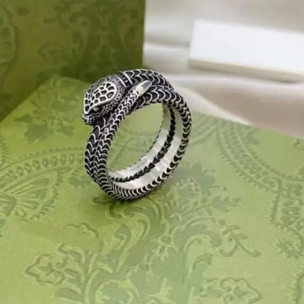 2023 banda anéis de unhas designer de moda jóias amantes cobra masculino e feminino preto