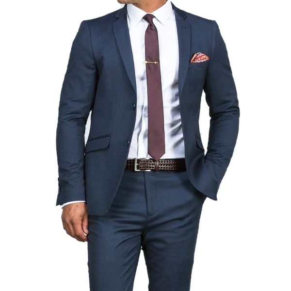 Ternos masculinos Blazers Lindo casamento azul escuro e escuro para a adaptação personalizada de alfaiate Fashor Moda Tuxedo 230222