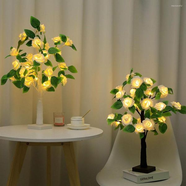 Dekorative Blumen Blumen-Tischlampe, romantische Atmosphäre, Schreibtischleuchte, Schlafzimmer, Nachttisch-Dekoration, Beleuchtung, batteriebetrieben, Kunst