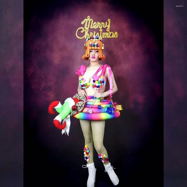 Stage Wear Candy Girl Happy Carnival Costume Christmas Party Show Sweety Dance Abbigliamento