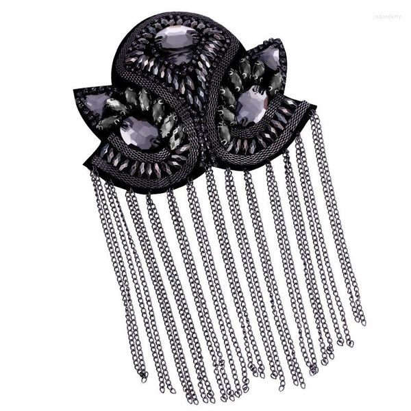 Broches feitos à mão Big Size Jewellery Tassel Broche de ombro epaulet/Epaulettes Spikes/Escapulario Blazer Acessórios/PIN