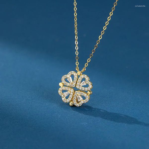 Подвесные ожерелья мода Lucky Clover Ожерелье Дамы Любия титановые стальные украшения оптовые украшения