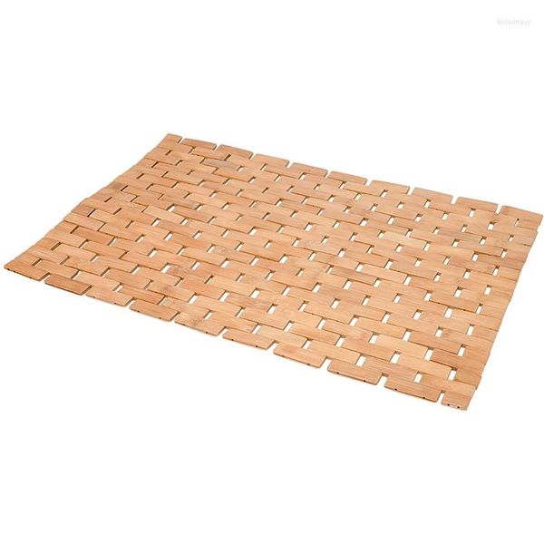 Tapetes de banho tapete não deslizante de bambu com design de roll-up para sauna de spa-vaso sanitário de banheiro de quarto de cozinha para uso externo de uso externo