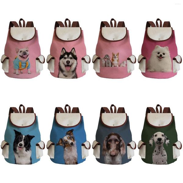 Borse da scuola Kawaii Dog Print The Backpack Fashion Child Girls Portable Daily High Capacity Cute Animal Youth Women