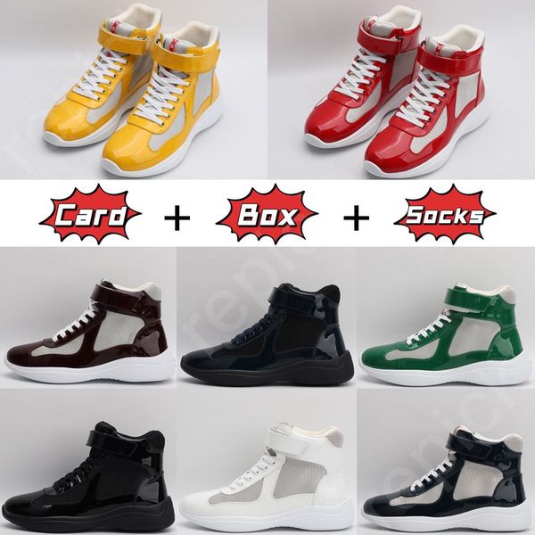 Con scatola Prad Top Designer Americas Cup Sneaker Scarpe da uomo Casual Appartamenti Suola in gomma Tessuto traspirante Sport all'ingrosso Outdoor Trai Tc 1246