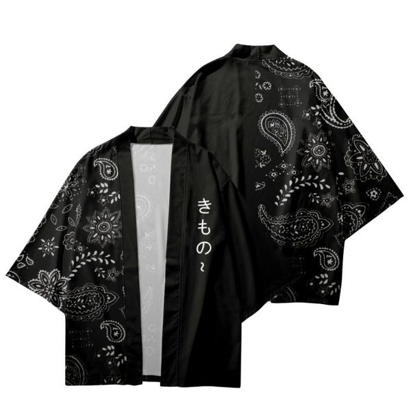 Roupas étnicas tradicionais quimono homens mulheres yukata moda japonesa flores de caju