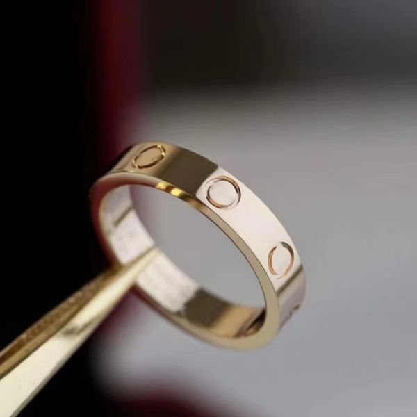 Высококачественные модные кольца для влюбленных женские кольца Группа золотое кольцо классические роскошные дизайнерские украшения для женщин Широкие 4 мм 5 мм 6 мм с коробкой Титановая сталь, не вызывающая аллергии