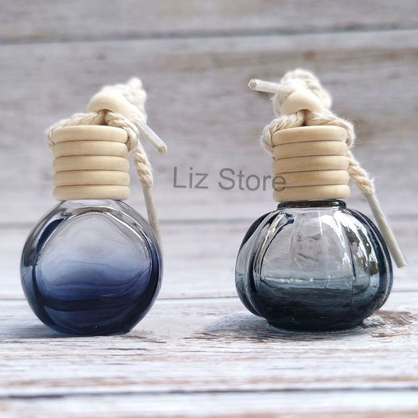 Pingente de perfume em forma de ab￳bora pendente de pendente de ￳leos essenciais de vidro difusores de ar garrafas vazias carros pretos ornamento th0686