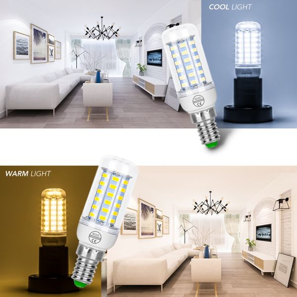 E27 E14 Lâmpadas de lâmpada LED 5730 SMD Lâmpadas de lâmpada de milho 220V 24 30 42 64 80LEDS 7W 12W 15W 20W LAMPADA AMPOULE Iluminação