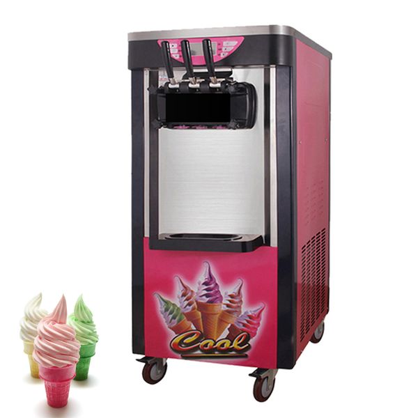 Два цвета мягкий мороженое машина для десертной магазины из нержавеющей стали.