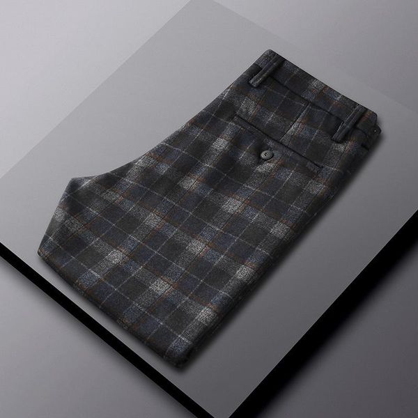 Herrenanzüge Blazer Hosen formell für Männer überprüft klassische Vintage Woll Office Plaid Anzug Hosen Hochzeitsfeier Kleid Kleidungsstücke Kleidungsstücke