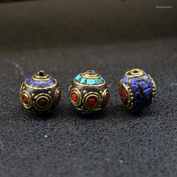 Perlen 6 Stück Mode Nepal Kupfer Spacer 15 mm handgefertigt Messing Charm Metall passend für Armbänder DIY Schmuckherstellung Zubehör