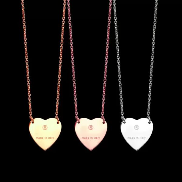 Collana a ciondolo di lusso Simple Heart Alaming Amante Anello Orecchini Orecchini oro in acciaio inossidabile in acciaio inossidabile inossidabile Goldie Ladies Regalo