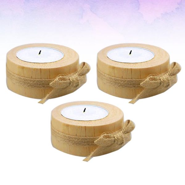 Portadores de vela Titular Wooden Wood Christmas Tealight Candlestick Suculento Centerpieces Decoração Ornamento Artesanato Decorações Stand Stand