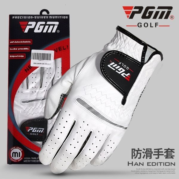 Спортивные перчатки PGM 1PCS Golf Gloves для мужчин Белый мужчина овчина скольжения кожаная марка левая правая рука 230222