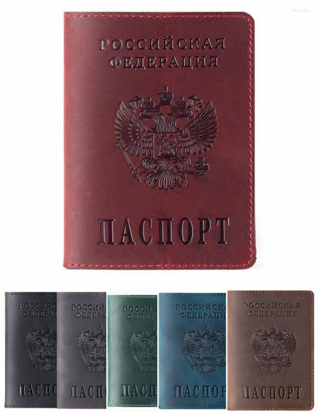 Кошельки подлинный сумасшедший кожаный паспорт с кожа