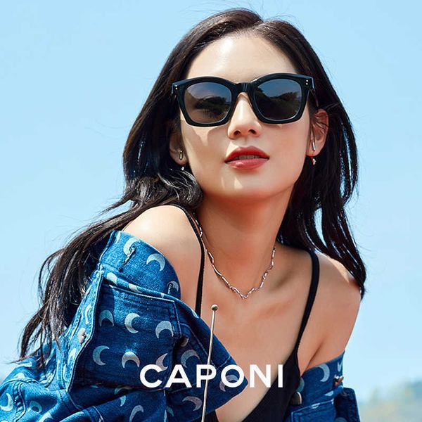 Солнцезащитные очки Caponi Spring Limited 2022 Polariezd Солнцезащитные очки моды Fashion Girl Shades Acetate UV400 Korea Brand Design Женские очки CP21038 G221215