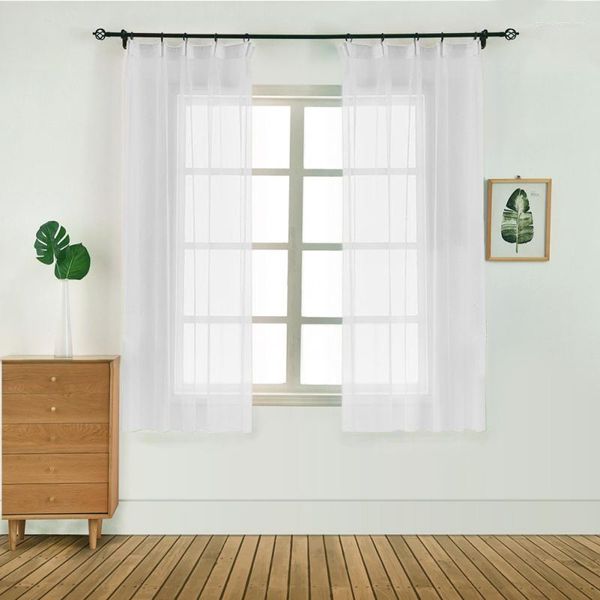 Tenda 1 PZ 100x130 Stile Europeo Decorazione Della Casa Moderna Tulle Tessuti Organza Pannello Puro Trattamento di Finestra Camera Da Letto Colorato