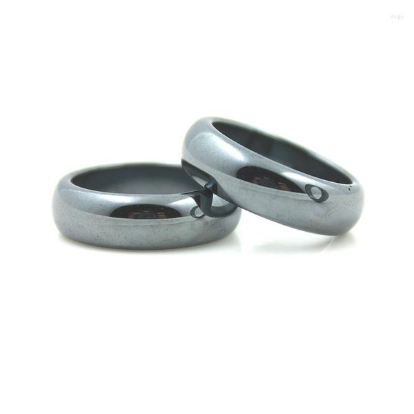 Ringos de cluster Hematite Ring Moda Personalidade Jóias Grau de alta qualidade Magnet preto liso Homens e mulheres Casal Gift Tamanho de 6mm