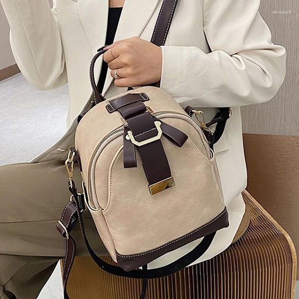 Schultaschen Mode Frauen Leder Rucksack Kleine PU Tasche Rucksäcke Für Teenager Mädchen Vintage Doppel Schulter Mochila Feminina