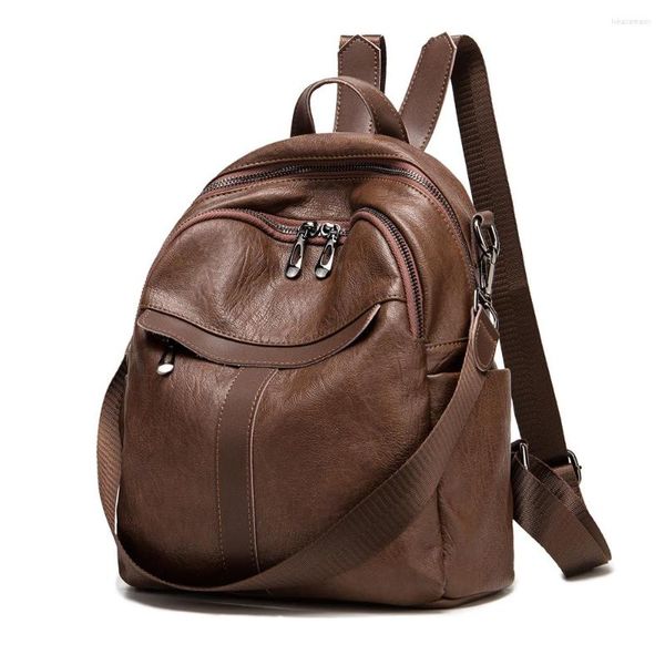 Schultaschen 2023 Frauen Rucksack Weibliche Echtes Leder Buch Für Teenager Mädchen Sac A Dos Reise Rucksack Rucksäcke Mochilas