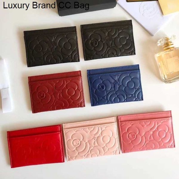 CC Wallets CC Luxus-Designer-Kartenhalter Damenbrieftasche Kreditbrieftaschen Damen klassisch gesteppt Rose Kartentasche Mode Schafski Pickup-Hülse rosa Clip