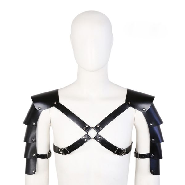 Verstellbarer Bondage-Gürtel, Sex-Cosplay-Kostüme, Herren-Leder-Körper-Brustgurt