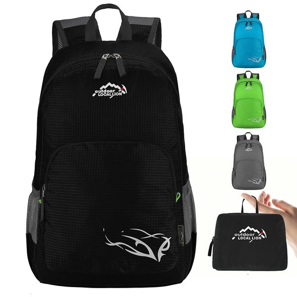 Bolsas ao ar livre Inoxto Caminhando Backpack 16L Dobração leve à prova d'água Adequada para camping de viagem Cap 230222