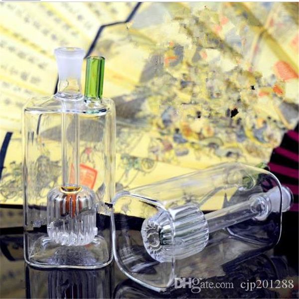 Mini quadratische Filterwasserflasche Großhandel Glasbongs Ölbrenner Glas Wasserpfeifen Bohrinseln Rauchen