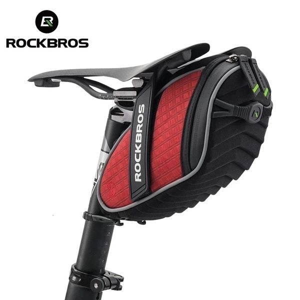 Panniers Bags Rockbros 3D Kabuk Bisiklet Yağmur Geçidi Yansıtıcı Bisiklet Şok geçirmez Bisiklet Arka Seatpost MTB Aksesuarları 230222